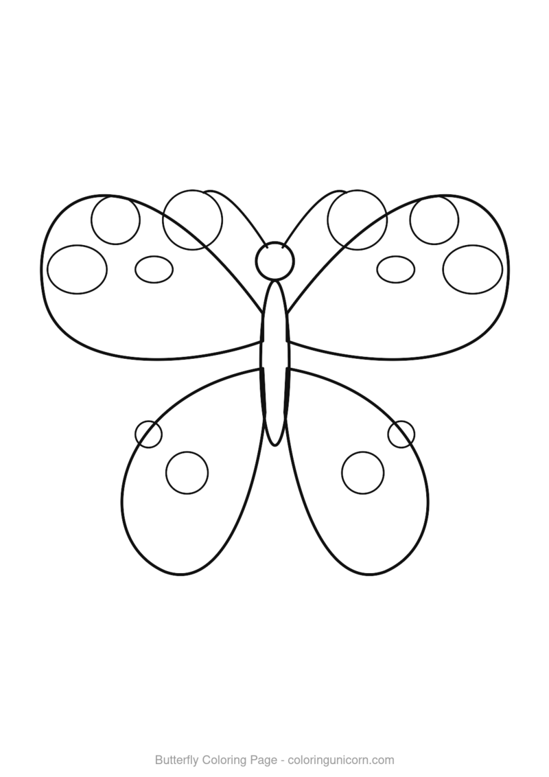 Garden butterfly with mixed wing cells coloring page