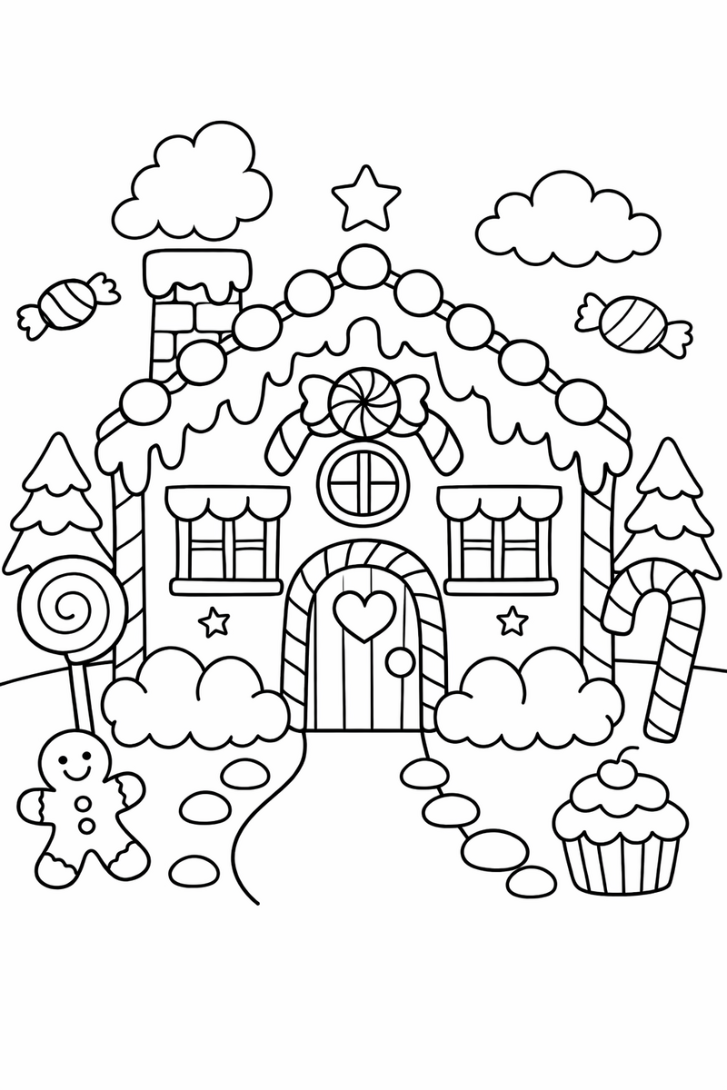 Gingerbread House coloring page