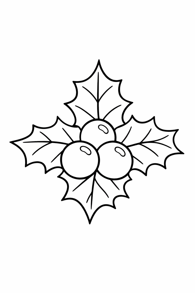 Holly and Berries coloring page