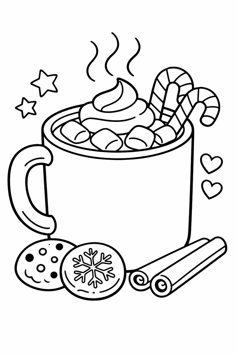 Mug of Hot Cocoa coloring page