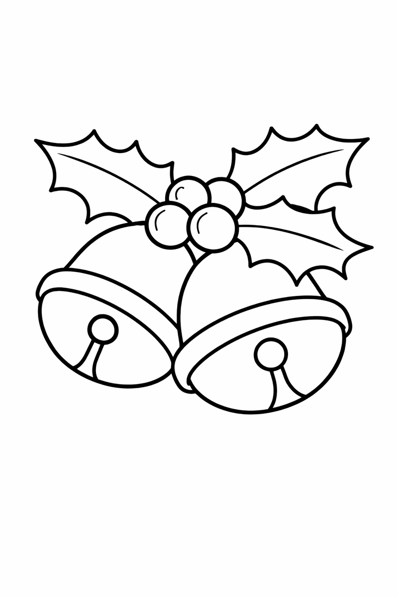 Jingle Bells with Holly coloring page