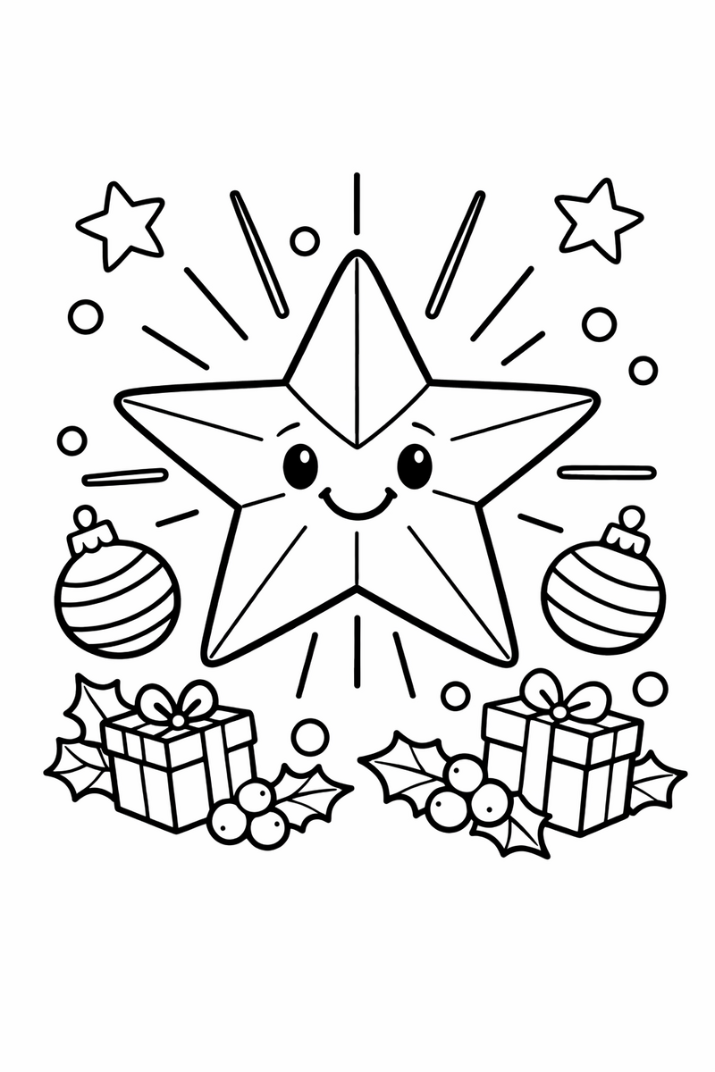 Shining Christmas Star coloring page
