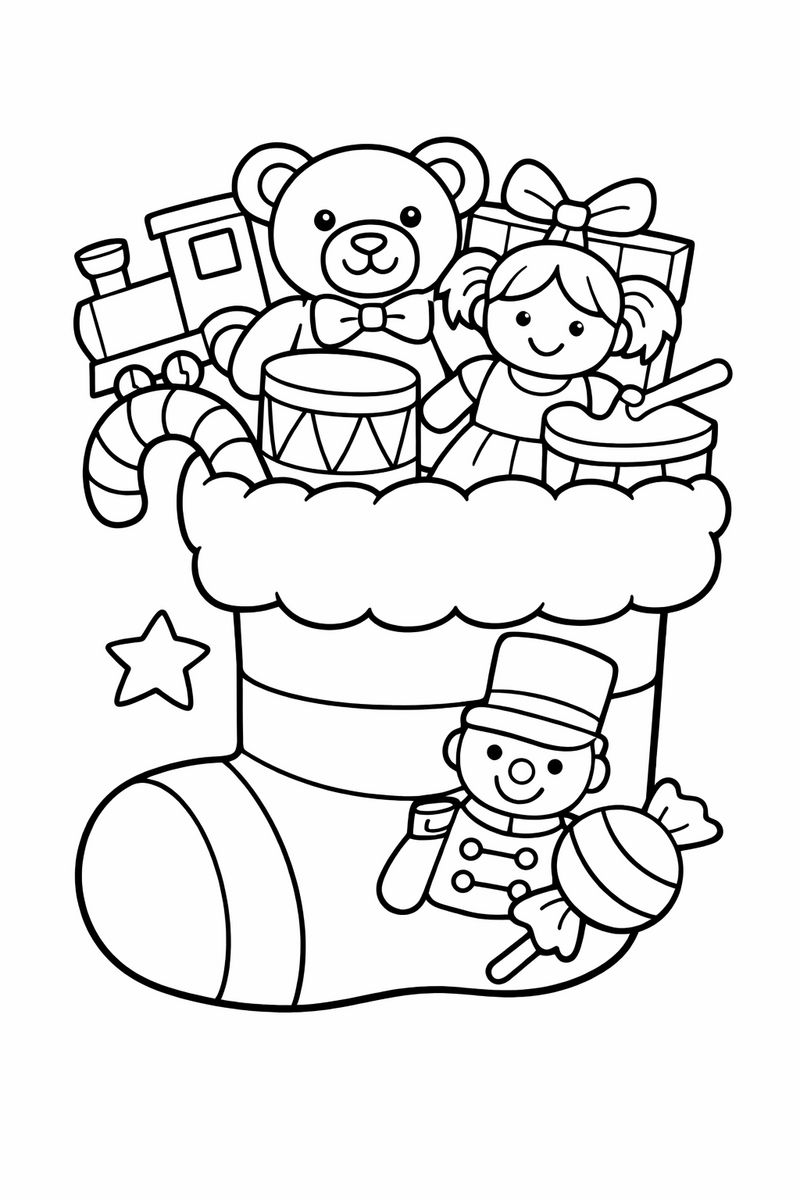 Stocking Full of Toys coloring page