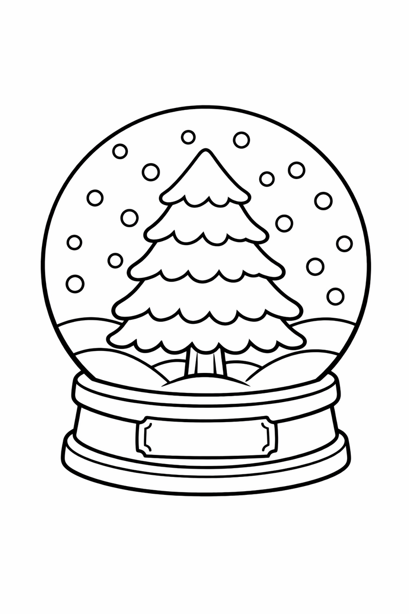 Tree in a Snow Globe coloring page