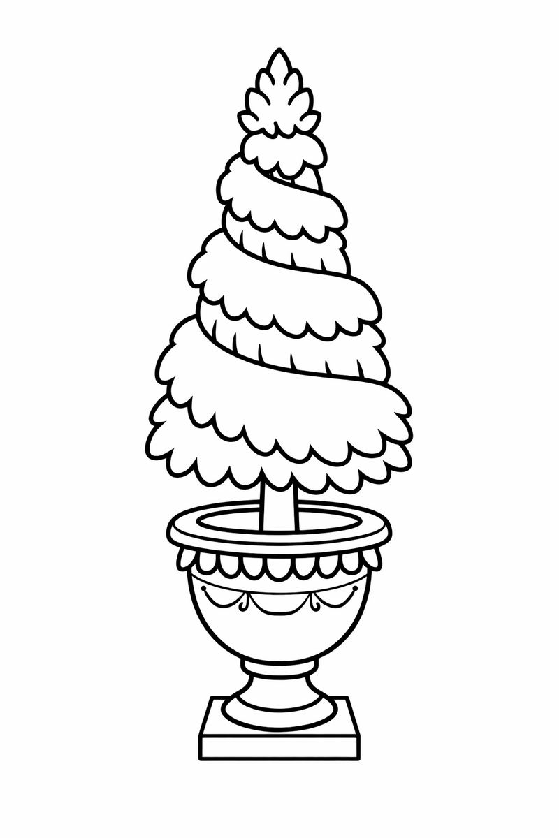 Tree-Shaped Topiary coloring page