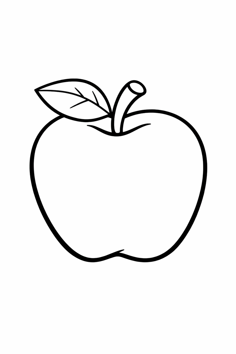 Single Apple coloring page