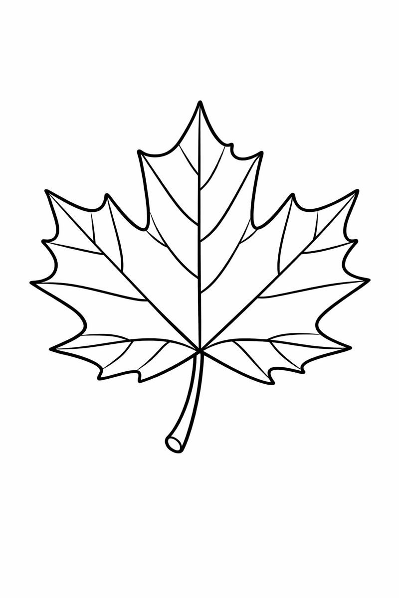 Single Maple Leaf coloring page