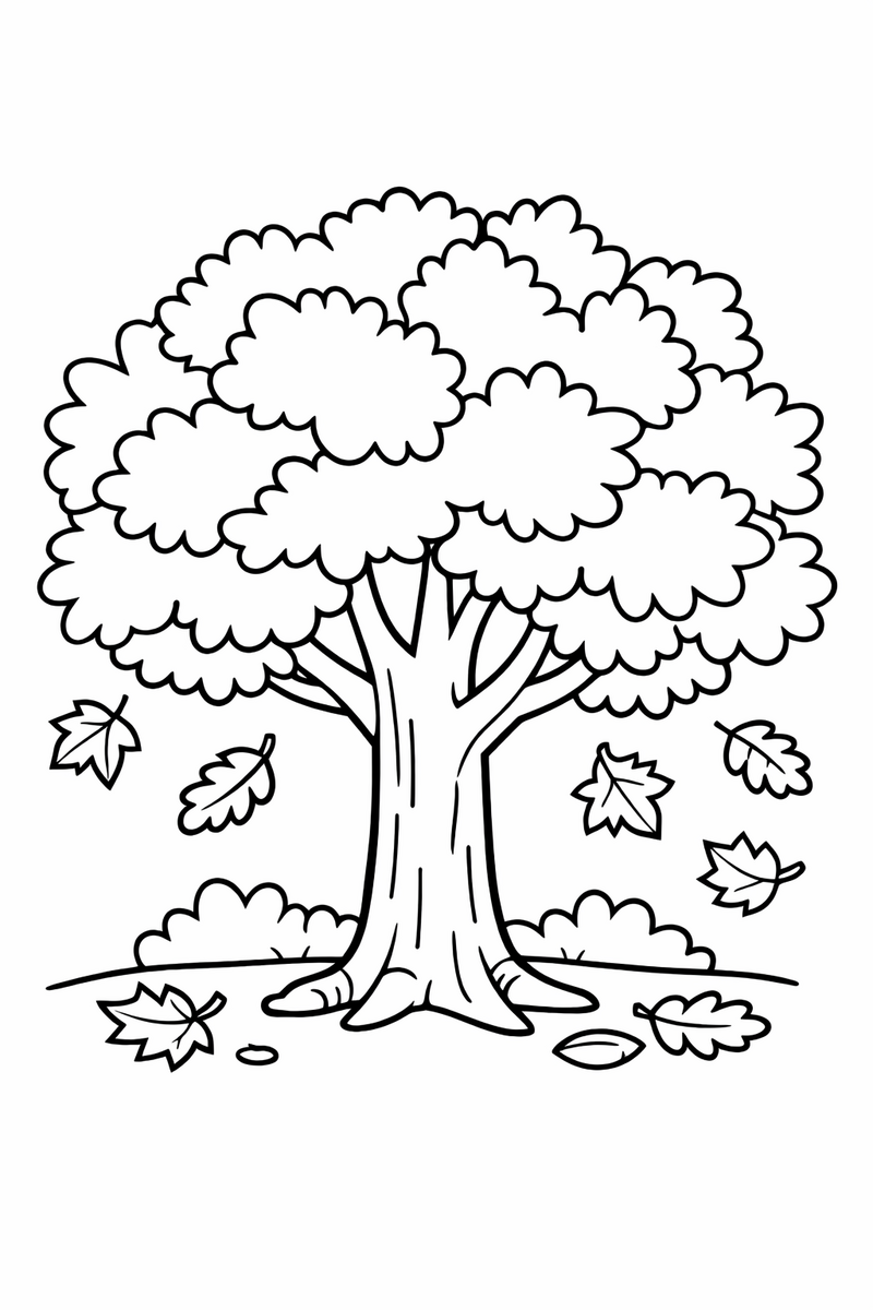 Tree in Full Autumn Foliage coloring page