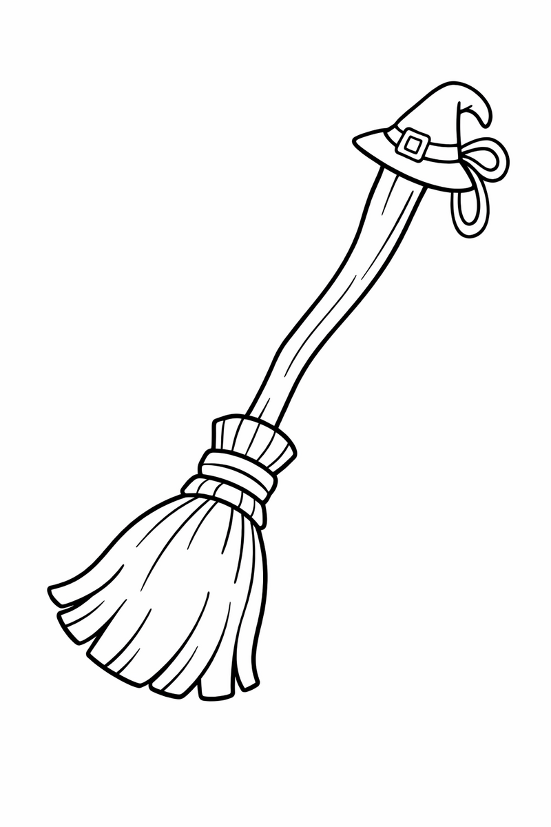 Witch Broomstick coloring page