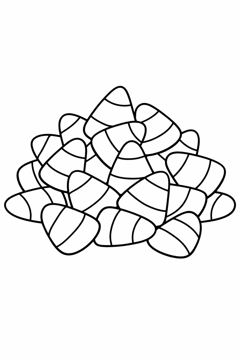 Pile of Candy Corn coloring page