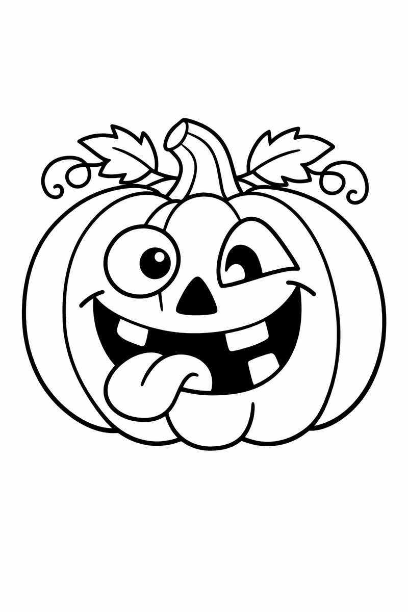 Silly Jack-o-Lantern coloring page