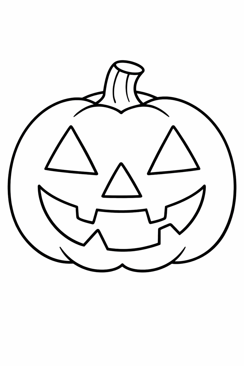 Classic Jack-o-Lantern Face coloring page