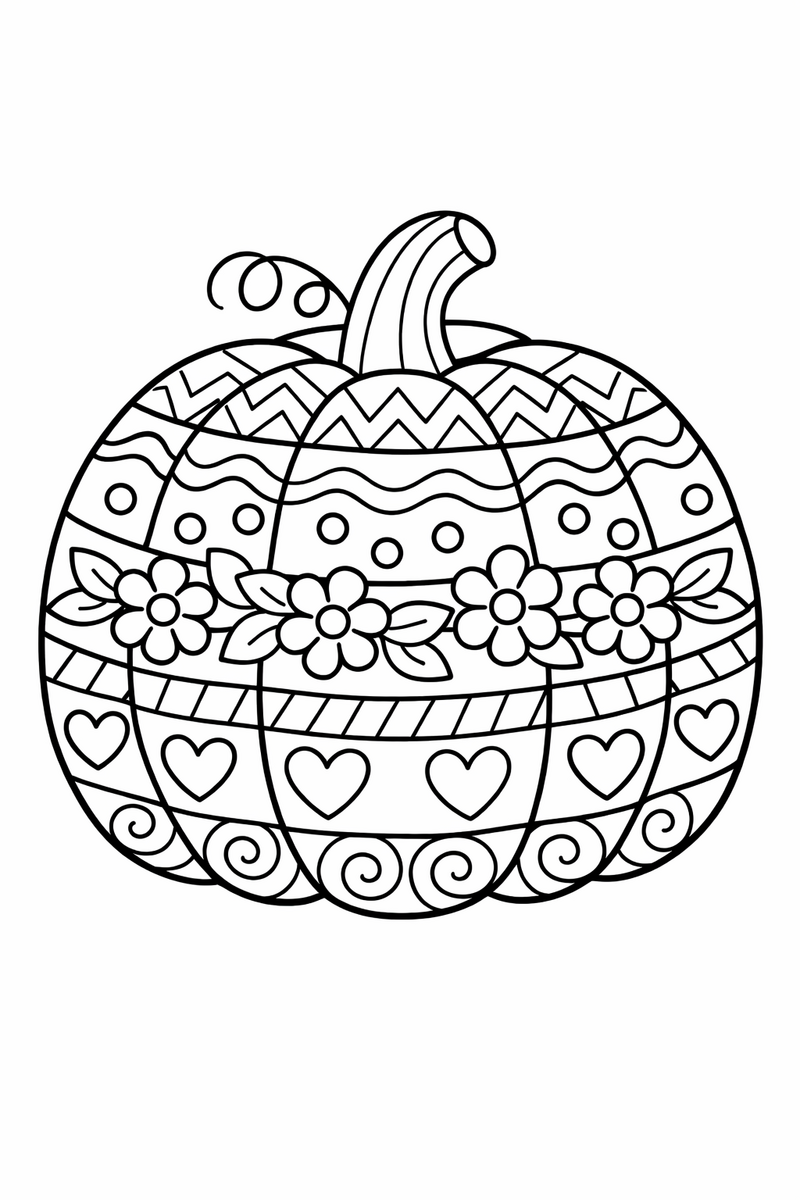 Patterned Pumpkin coloring page