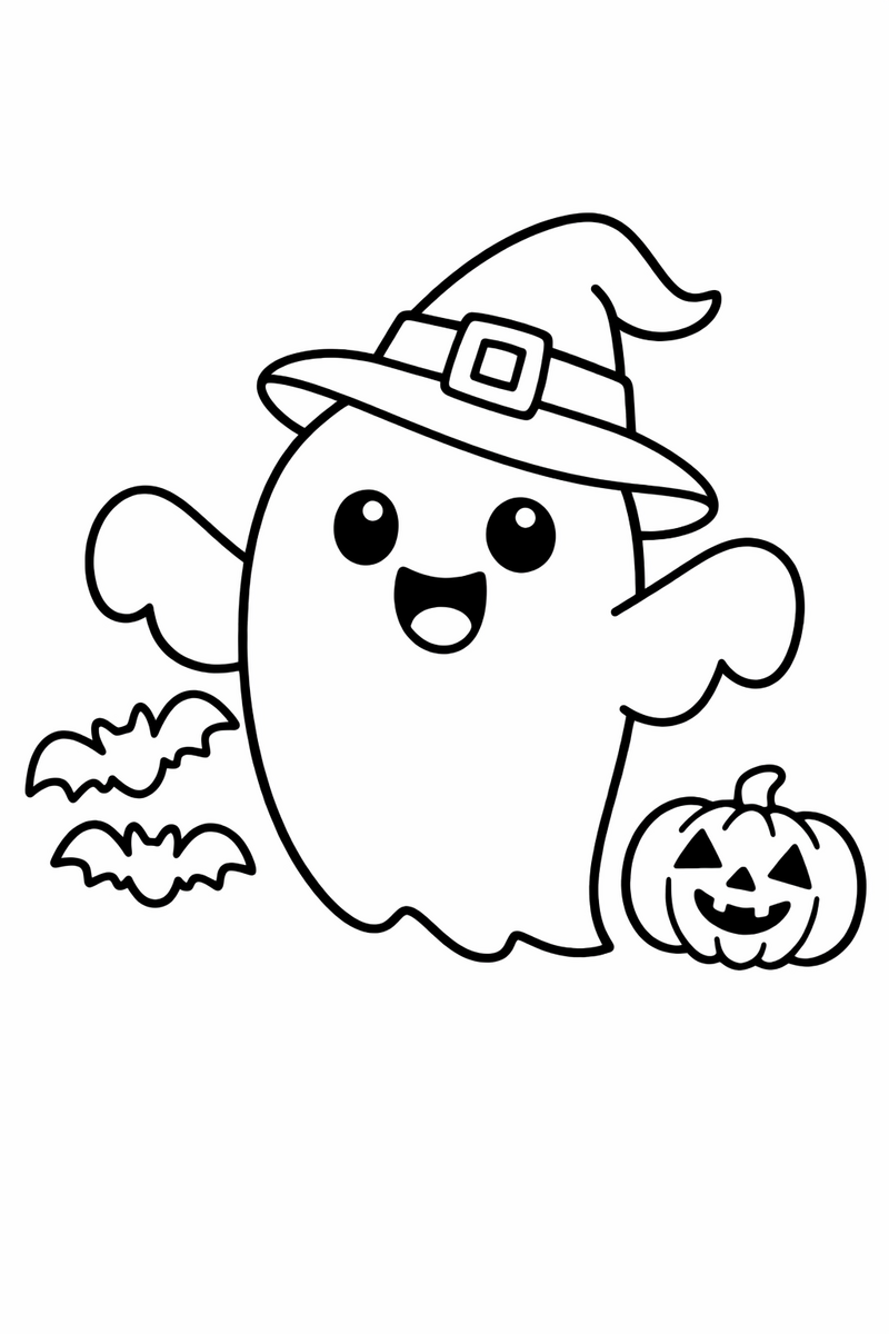 Easy Ghost for Toddlers coloring page