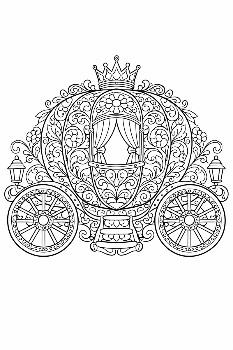 Carroza de patrones, dibujo para colorear