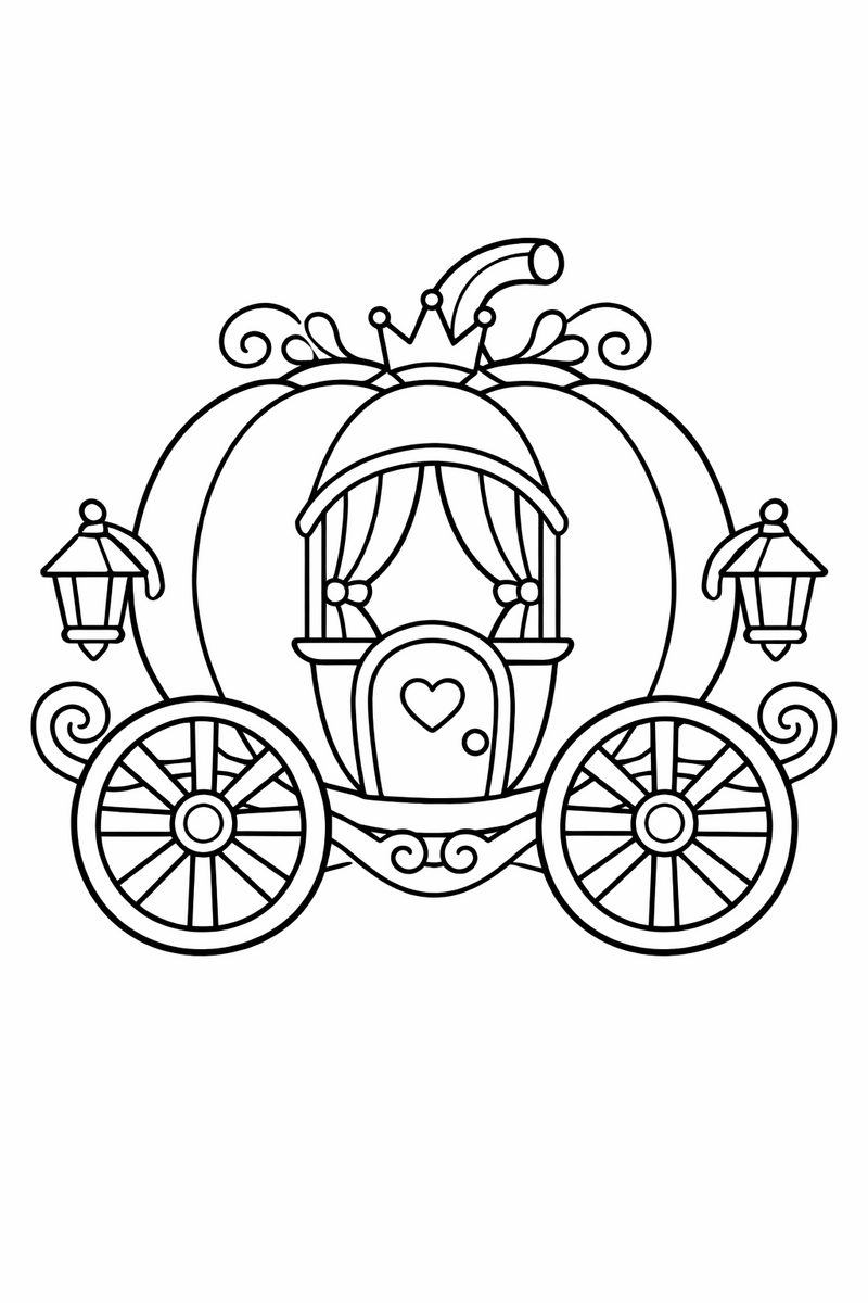 Pumpkin Carriage coloring page