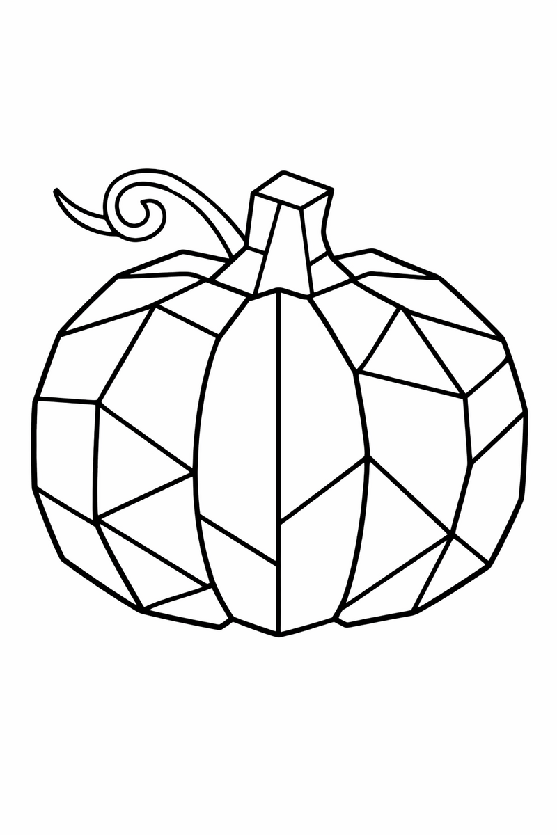 Geometric Pumpkin coloring page
