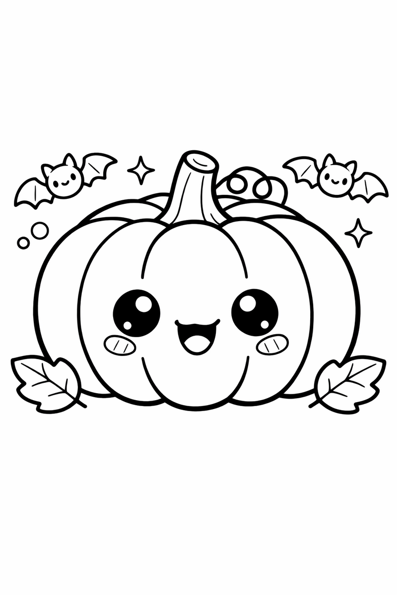Kawaii Pumpkin coloring page