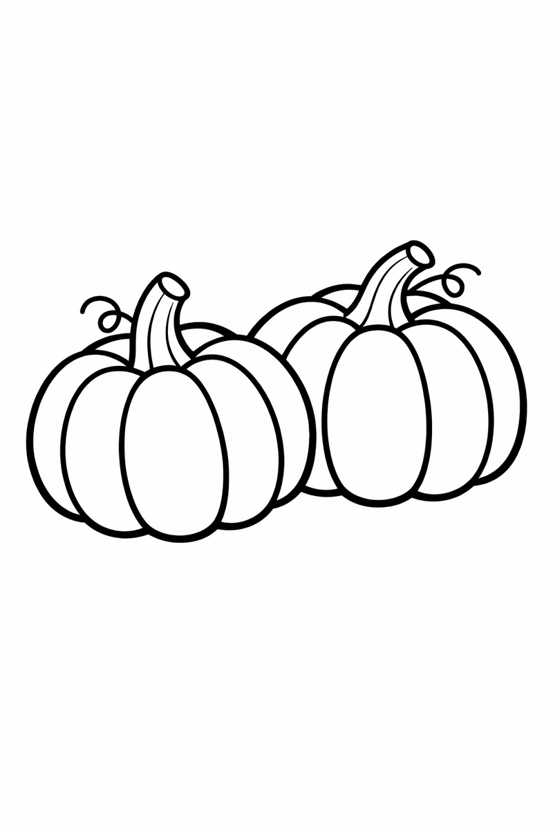 Pair of Mini Pumpkins coloring page