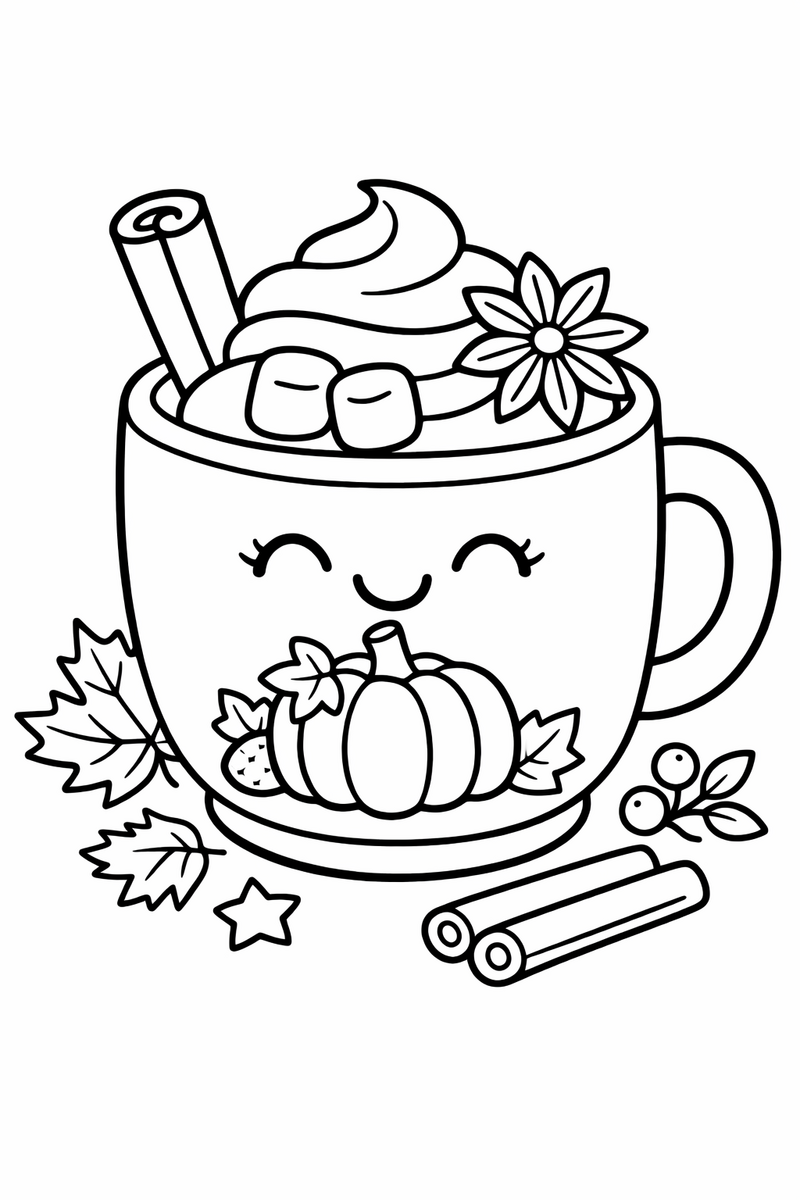 Pumpkin Spice Mug coloring page