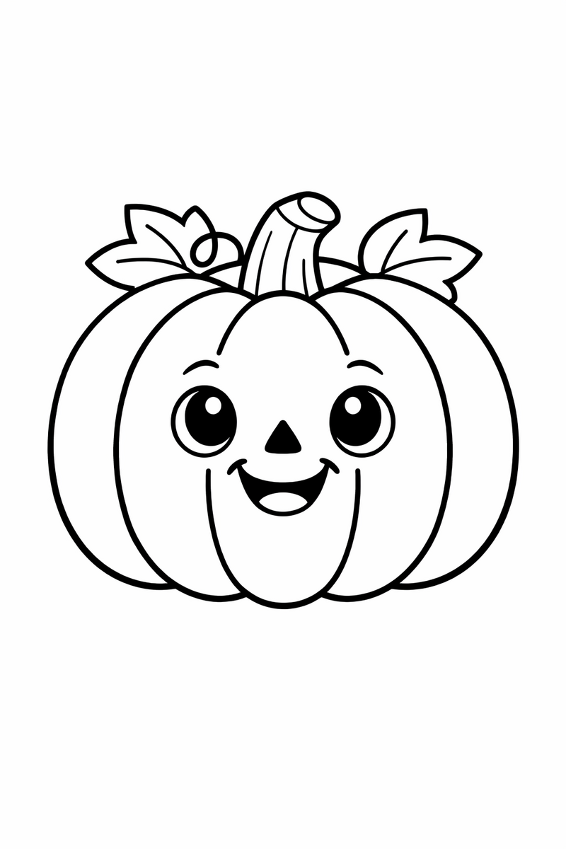 Chunky Easy Pumpkin coloring page