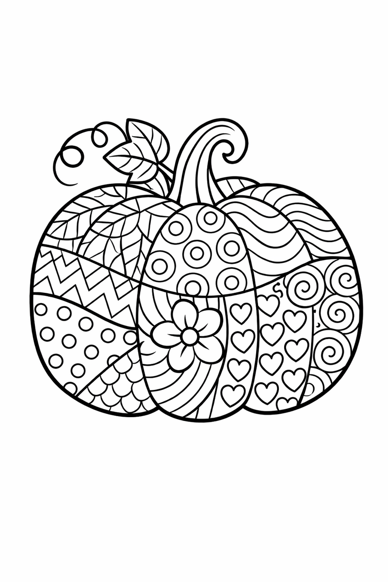 Zentangle Pumpkin coloring page