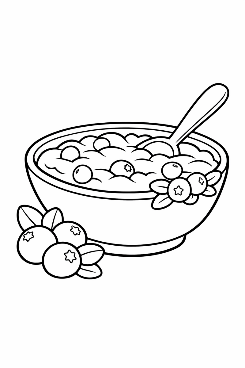 Bowl of Cranberry Sauce coloring page