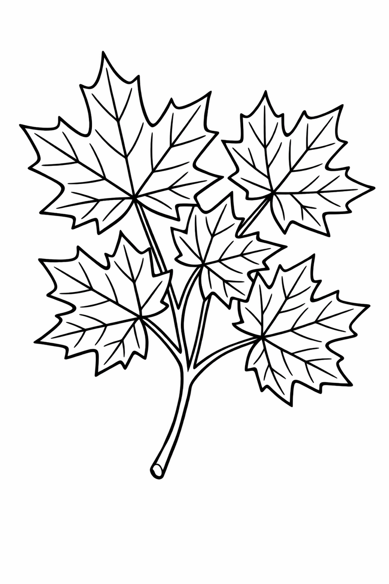 Spray of Maple Leaves coloring page