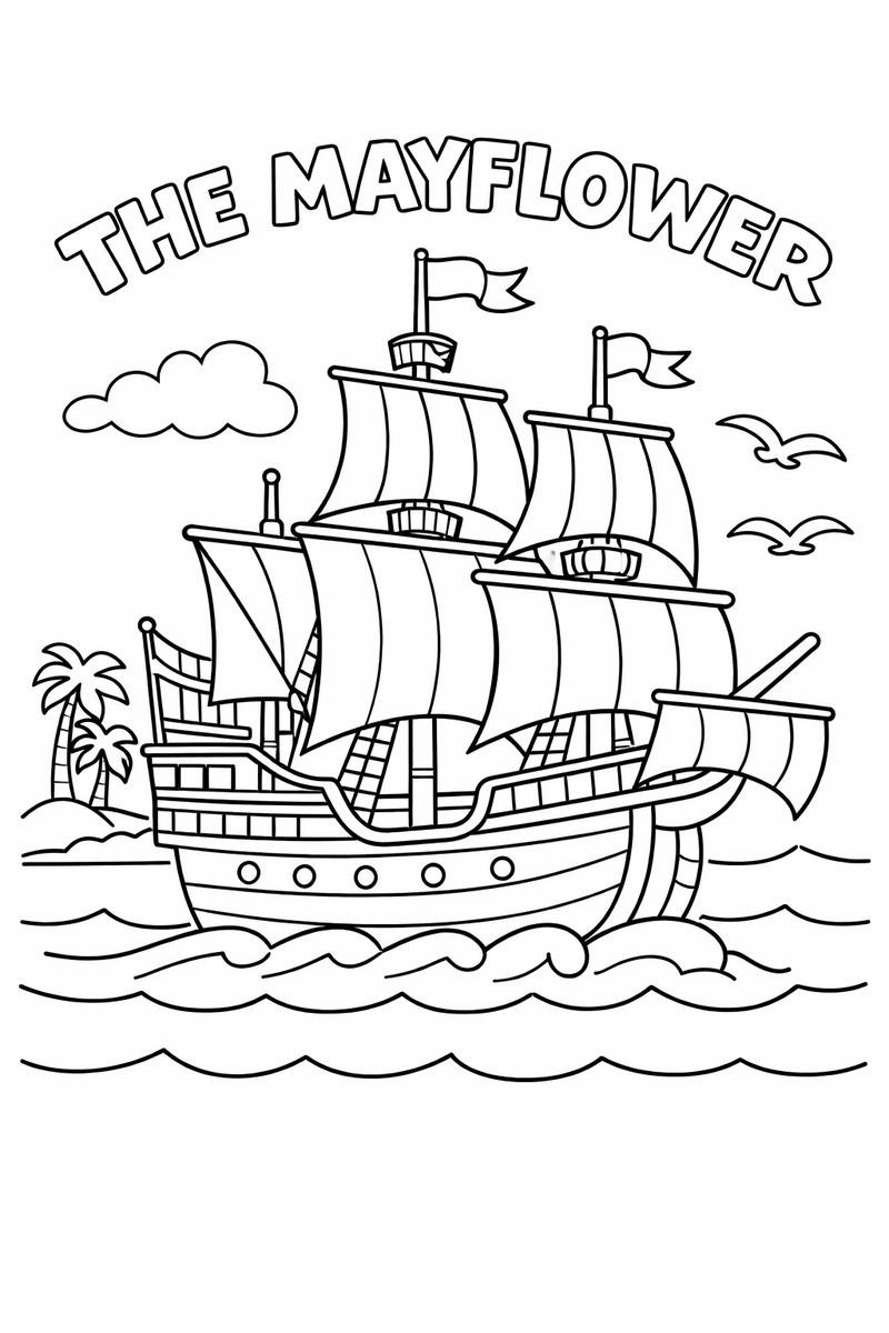 The Mayflower Ship coloring page
