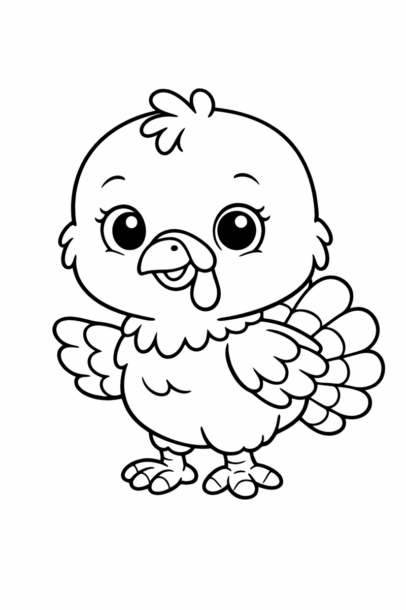 Baby Turkey Chick coloring page