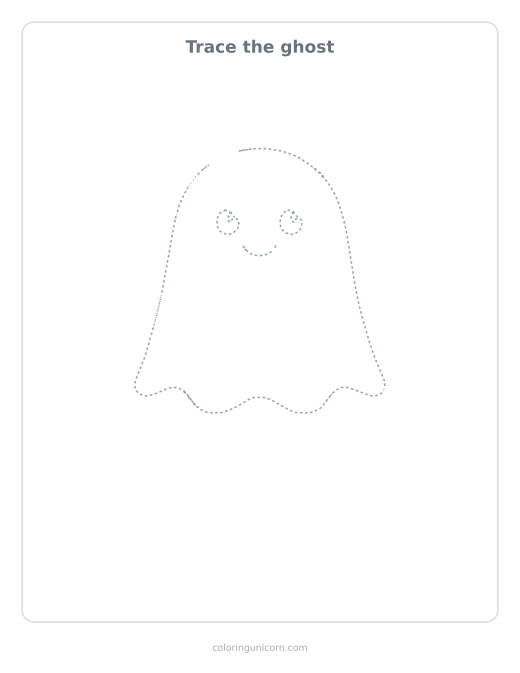 Printable ghost tracing page, dashed outline to trace with a pencil